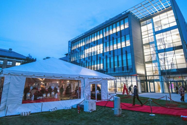 An event being held in a tent outside the CEIS building